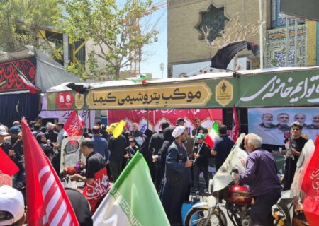 خدمت‌رسانی و پذیرایی همدلانه شرکت کیمیای پارس خاورمیانه در مراسم وداع و تشییع رهبر شهید ایران