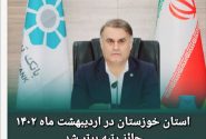 استان خوزستان در اردیبهشت ماه ۱۴۰۱ در بین ۳۱ استان کشور رتبه یک کشوری را از آن خود کرد