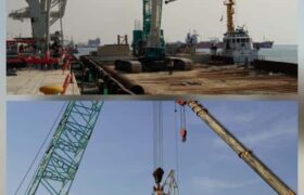 نصب دومین بازوی بارگیری اسکله ۸ بندر پتروشیمی پارس/ تکمیل گام مهم در توسعه تجهیزات بندری