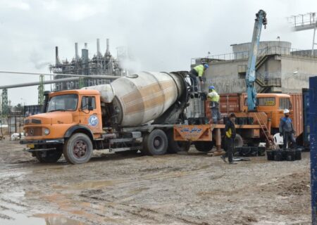 بتن‌ریزی پروژه كولینگ هیبریدی در پتروشیمی تبریز