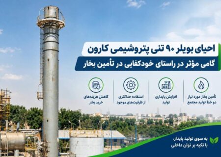 احیای بویلر ۹۰ تنی پتروشیمی کارون گامی مؤثر در راستای خودکفایی در تأمین بخار